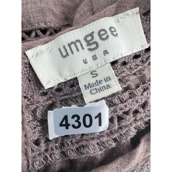 Umgee Women's Boho Floral Embroidered Long Sleeve Mini Dress Taupe Size S - Picture 12 of 12